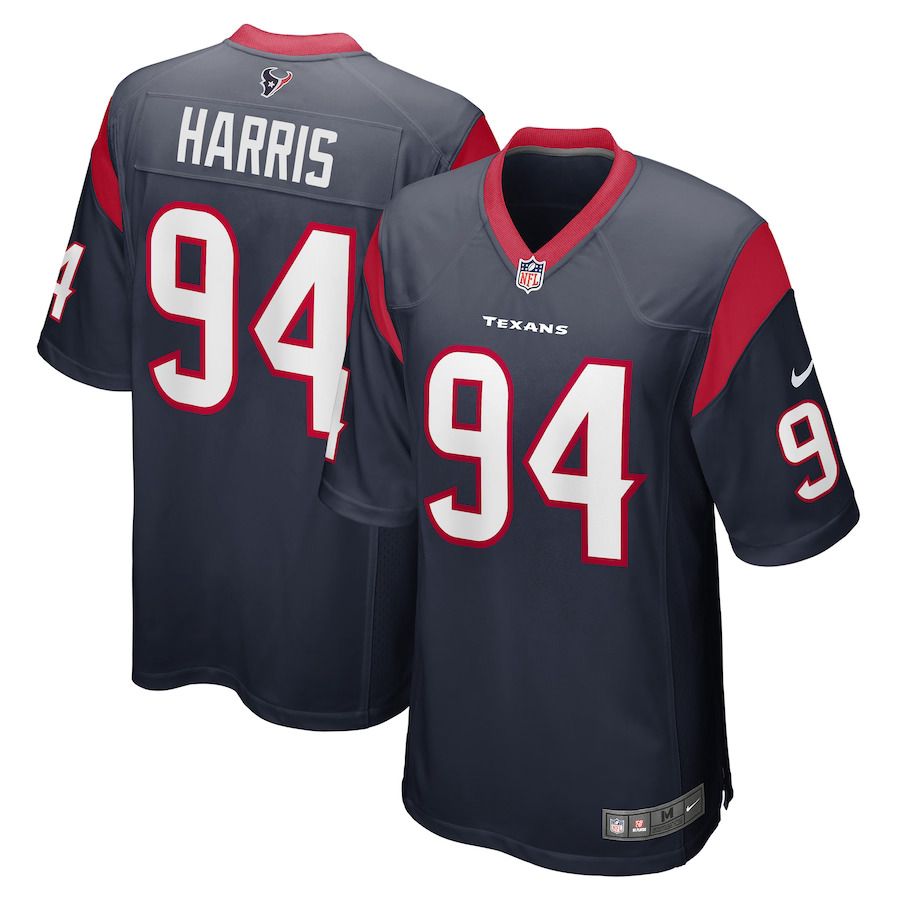Men Houston Texans 94 Demone Harris Nike Navy Game Player NFL Jersey